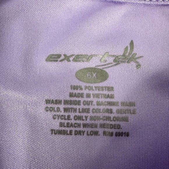 ExerTek Girls Activewear Soccer Goal Graphic T Shirt Size 6X Short Sleeve Purple - Picture 3 of 4